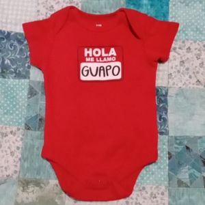 Red 0-3 month baby onesie
